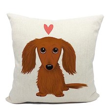 Dachshund Gifts, Dachshund Throw Pillow Covers 18x18,Dachshund Mom Beige5