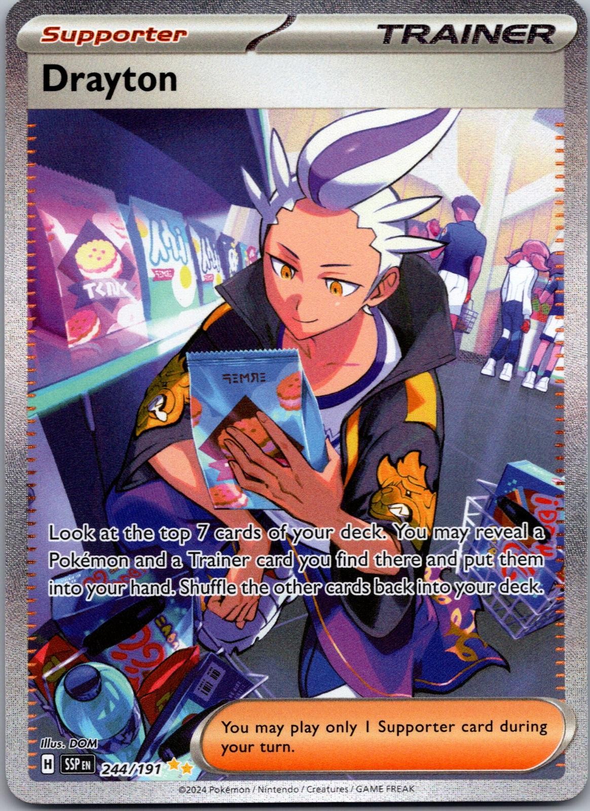 Drayton 244/191 Special Illustration Rare Surging Sparks Pokemon Holo LP
