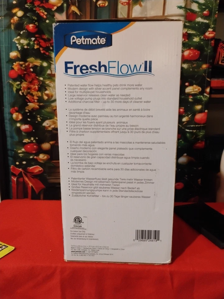 Fuente purificadora de agua para mascotas veterinaria Petmate Fresh Flow II 170 oz 24819 bebida para perros Foto 2 de 4