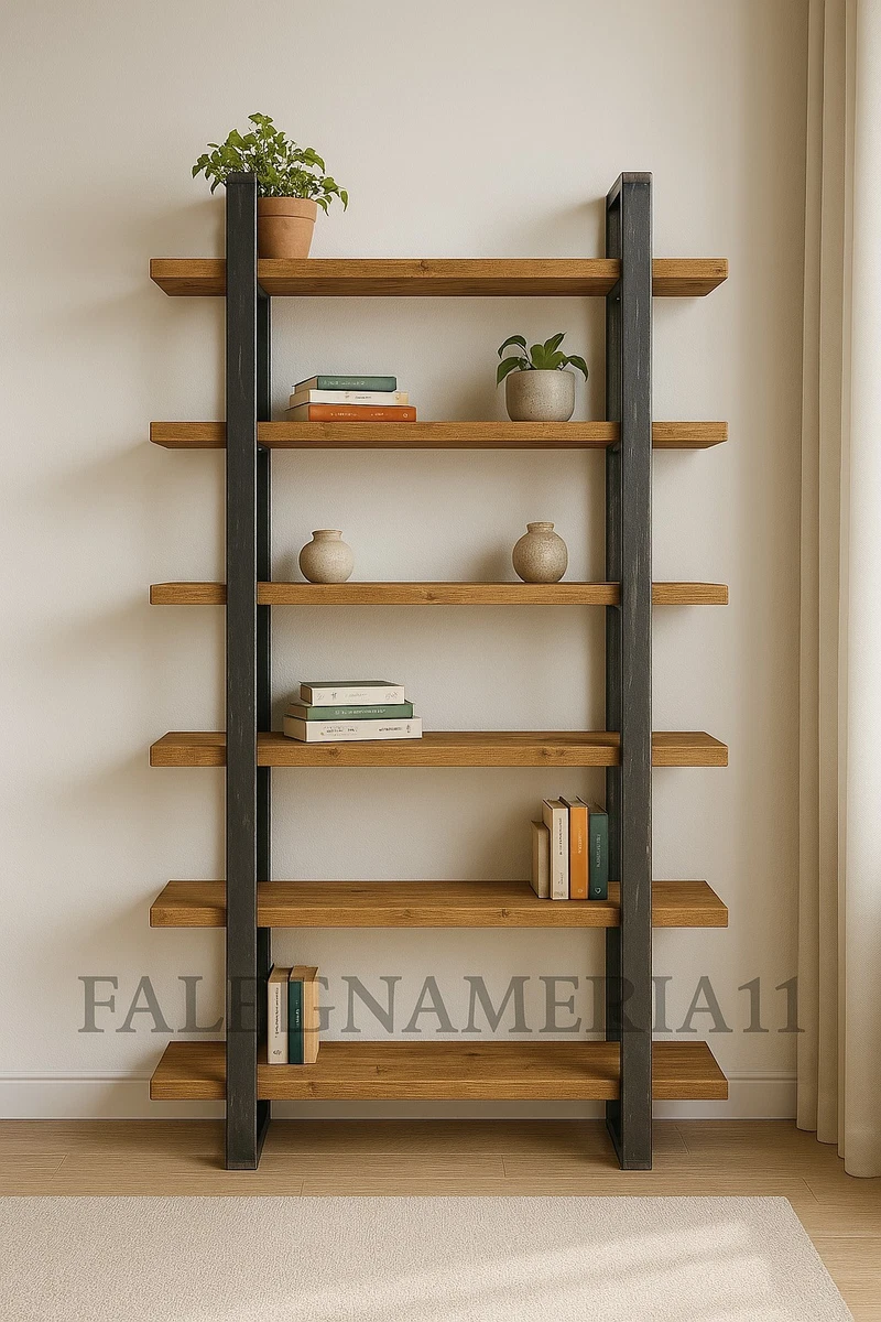 Tribesigns Libreria Scaffale a 5 Ripiani, Vintage Soggiorno Divisorio in Legno, per Ingresso