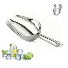 12 Oz 304 Stainless Steel Ice Scoop with Magnetic Hook Heavy Duty Commercial...