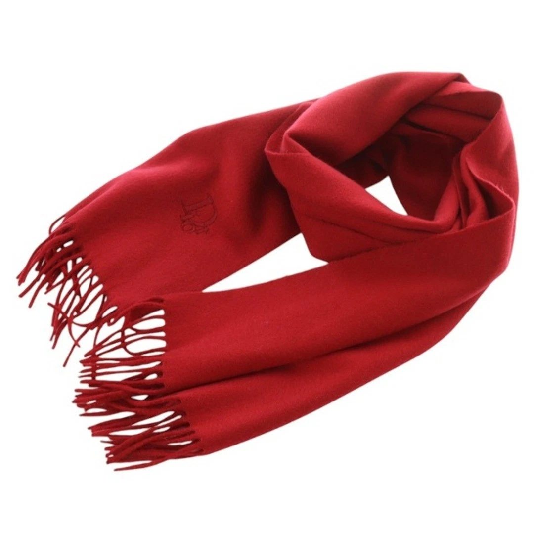 Christian Dior franges foulard étole logo rouge SR19 occasion 770f4c8060d0b44e5523717e173