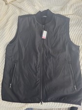 Murano Black Full Zip Stand-Up Collar Men's Vest Zipper Pockets Casual