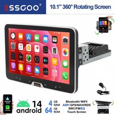 10 Inch 1 DIN Android14 Car Stereo 4 64G Carplay GPS Navi BT FM Rotatable Screen