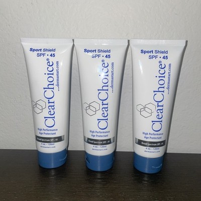 3 NEW ClearChoice Sport Shield Sunscreen Natural Face Sunscreen Daily Use SPF 45