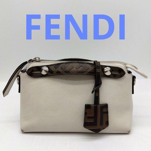 Fendi By The Way Small Off White Leather Top Handle Bag Clochette Auth
