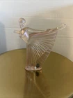 Fenton Vintage Lady Natalie Pink Iridescent Glass Ballerina Figurine