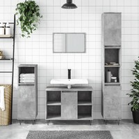 Badschrank Betongrau Badezimmerschrank 30X30X100 Cm Holzwerkstoff