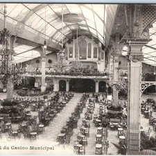 c1910s Nice, France Casino Municipal Hall Organ Chandelier Chairs Tables A355