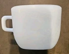 Vintage GLASBAKE Cup Mug Tea Lipton Square Pale Blue Milk Glass J-2265 Made USA