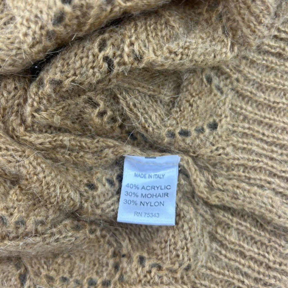 Elsamanda Sweater Womens Small Yellow Mohair Turtleneck Pullover Italy - Image 4 of 4