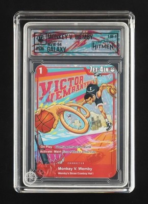 Monkey V. Wemby 2026 The Case Hitmen Galaxy Custom Card 1/1 w Display & Coins  