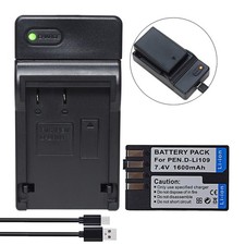 Battery for Pentax K30 K-30 K50 K500 K-500 K-R K-S1 KS2 K-S2 D-LI109 Charger