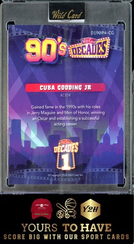 Cuba Gooding Jr. 2024 Wild Card Decades 90's 1/1 Jerry Maguire actor - Picture 2 of 2