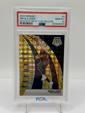 2023-24 Panini Mosaic Elevate Nikola Jokić #5 Reactive Yellow Mosaic Prizm /99