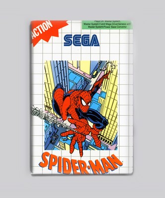 SPIDER-MAN / SEGA MASTER SYSTEM - 2''x3'' FRIDGE MAGNET (retro spiderman)