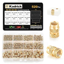 520 Pcs Metric Brass Threaded Inserts Assortment for 3D Printing