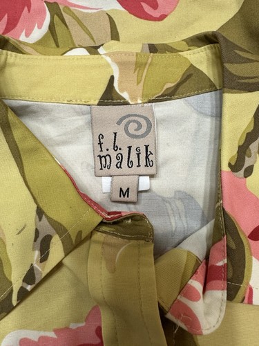 Vintage f.l. Conjunto de dos piezas florales malik - Top talla M falda talla 4 - Hecho en EE. UU. - Imagen 7 de 10