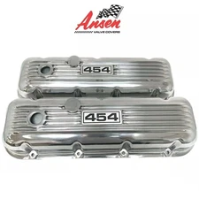 Big Block Chevy 454 Polished Valve Covers - Classic Finned- Ansen USA