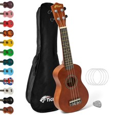 Tiger Natural Beginner Soprano Ukulele with Bag