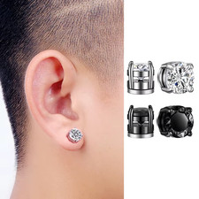 Jstyle Set di 4 paia di orecchini magnetici in acciaio