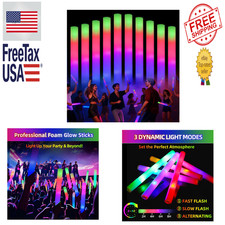 Kids Party Favors 20 PCS Foam Glow Sticks with 3 Light Modes Multicolor Glow in