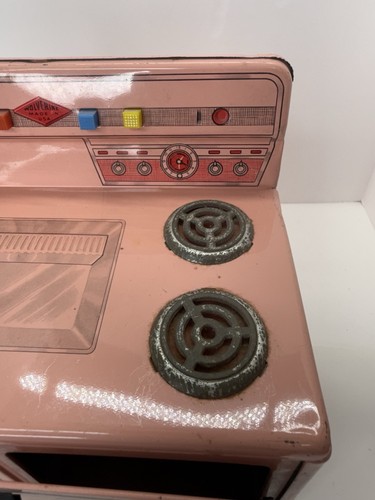 Vintage 1950s Wolverine Tin Litho Metal Pink Toy Kitchen Stove - Picture 5 of 11