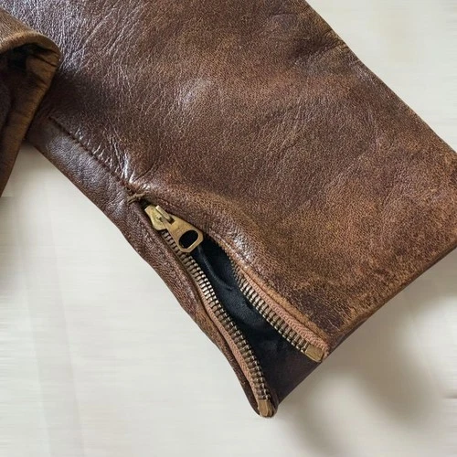 1930s–1940s Aviator Leather Jacket (Approx. Size L) image 5