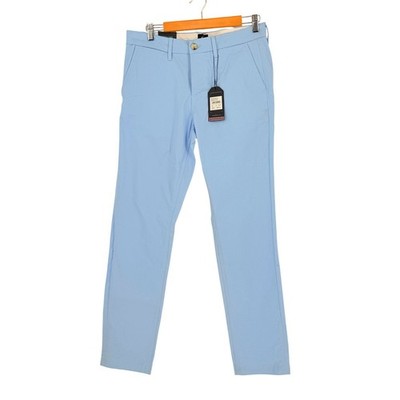 Ben Sherman New Preppy Pastel Powder Blue Straight Fit Stretch Chino Pants 31x34