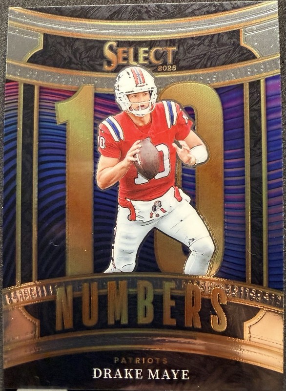 Panini 2025 Select Football Drake Maye Patriots Numbers Insert #15