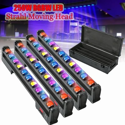 250W Moving Head DMX Lichtleiste Beam 10 LEDs RGBW 230° Drehbar mit Flightcase - Bild 1 von 4