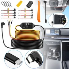 Universal Dash Cam Hardwire Kit 12-24V Mini USB Hard Wire Cable Fuse for Car