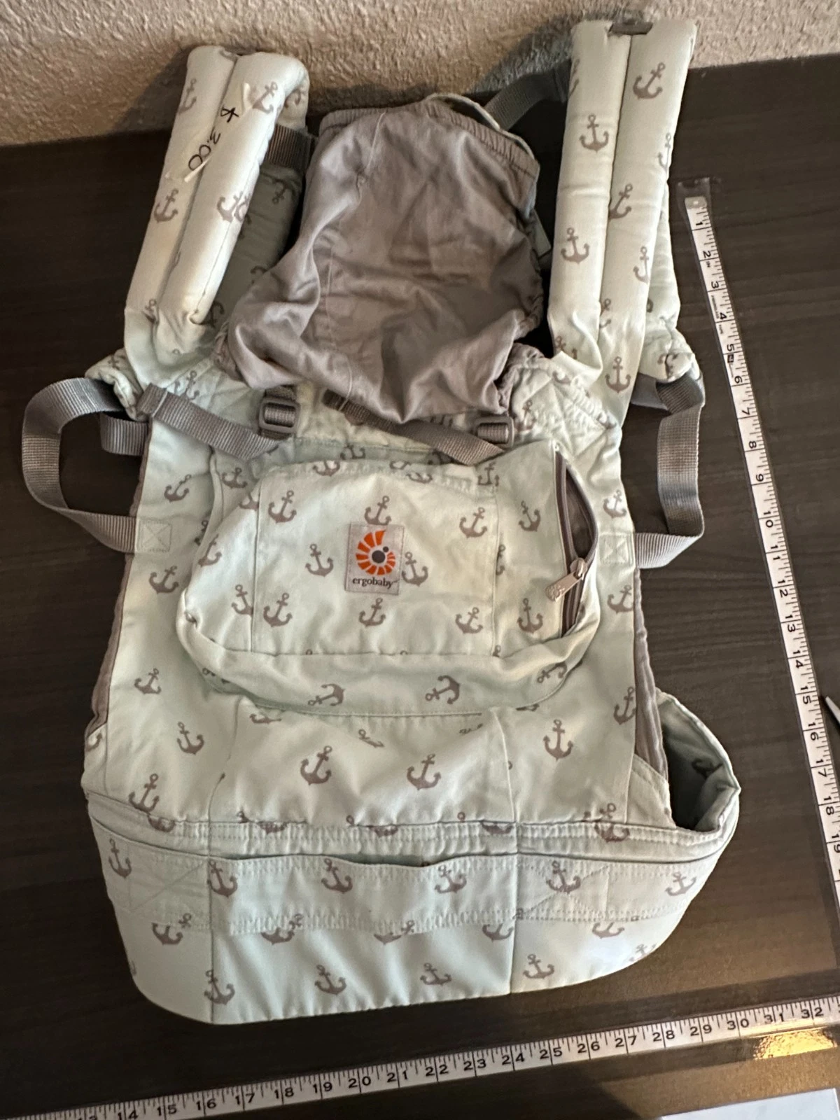 Ergobaby Sea Skipper Baby Carrier Anchor Print Front Back Adjustable