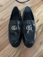 Gucci Shiny Calfskin GG Creeper Platform Loaf...