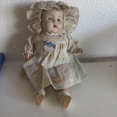 Miss Charming Doll Antique by Eegee Composition With Cloth & Sleepy Eyes Tag