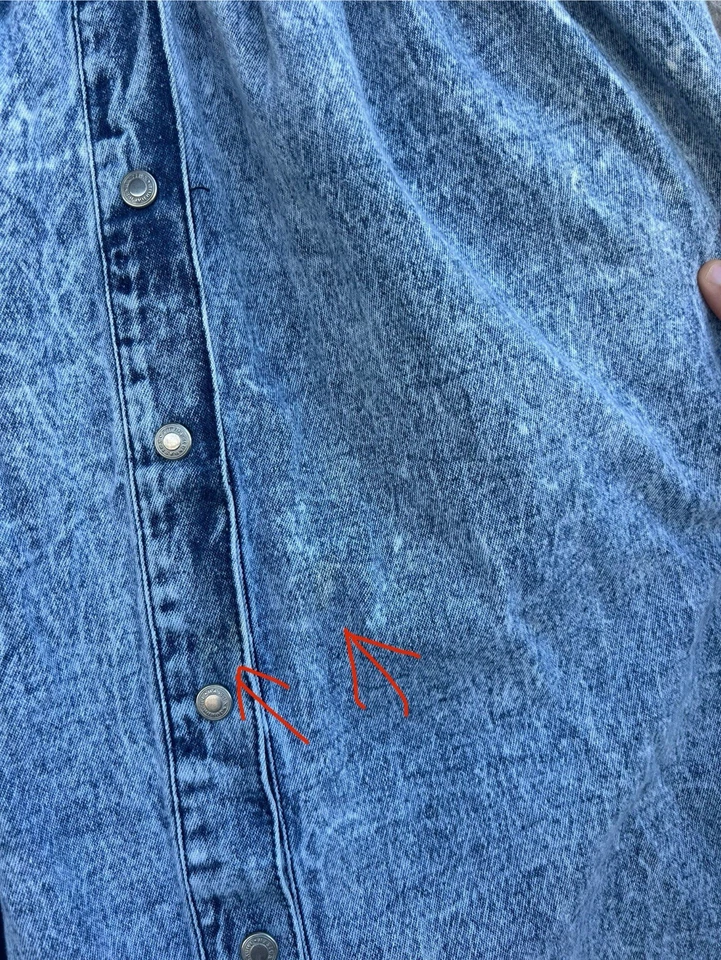 Vintage Jordache Denim Midi Skirt Sz 10 Light Acid Wash Western Romantic Prairie - Image 3 of 4