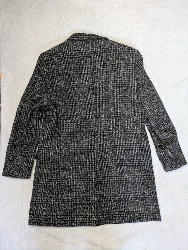 Abrigo largo Hammond & Co para hombre 44 gris a cuadros mezcla de lana Debenhams usado Foto 2 de 4