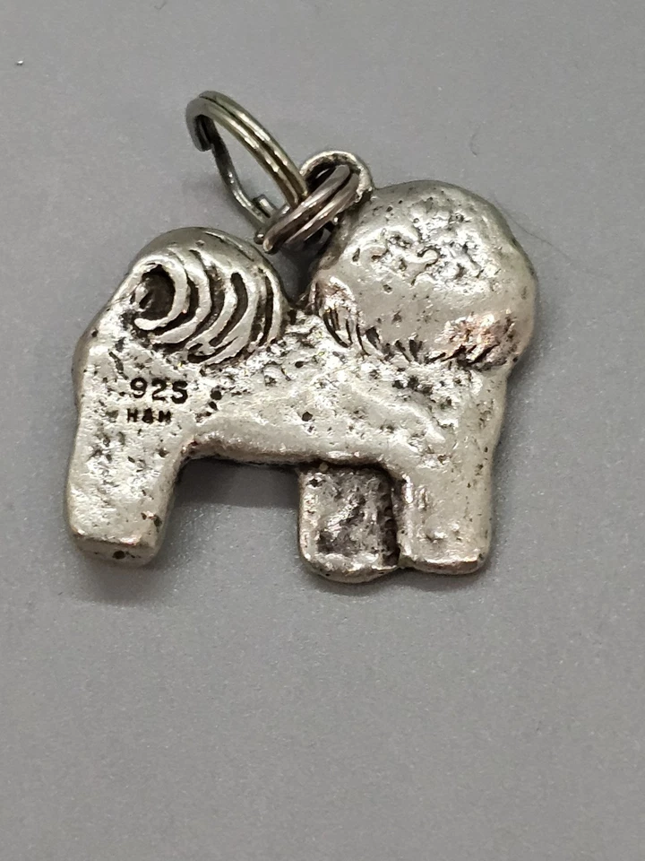 Подвеска-амулет из стерлингового серебра 925 пробы с надписью H&H для собаки бишон фризе - Изображение 3 из 4