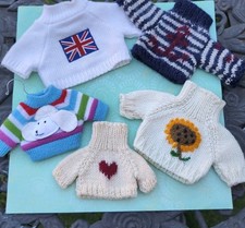 Knit Sweater Lot of 5 Boyds Bears RUSS Bear Toy Poodle Decor Bear Clothing Cute