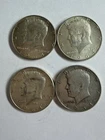Kennedy Half Dollar 1964 D Silver Circulated 50C Coins Lot of 4