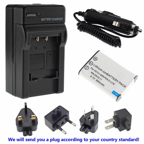 Battery or charger For Pentax OPTIO W80 DLI78 D-LI78 EN-EL11 W60 M50 V20 EN-EL11 - Picture 18 of 29
