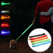 LED Light-up Glow Leash Dog Pet Night Safety Rechargeable Flash Lead Micro USB