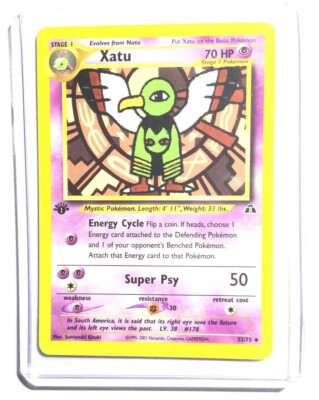 XATU - 1st Edition Neo Discovery - 52/75 - Uncommon - Pokemon Card - NM | eBay XATU - 1st Edition Neo Discovery - 52/75 - Uncommon - Pokemon Card - NM | eBay