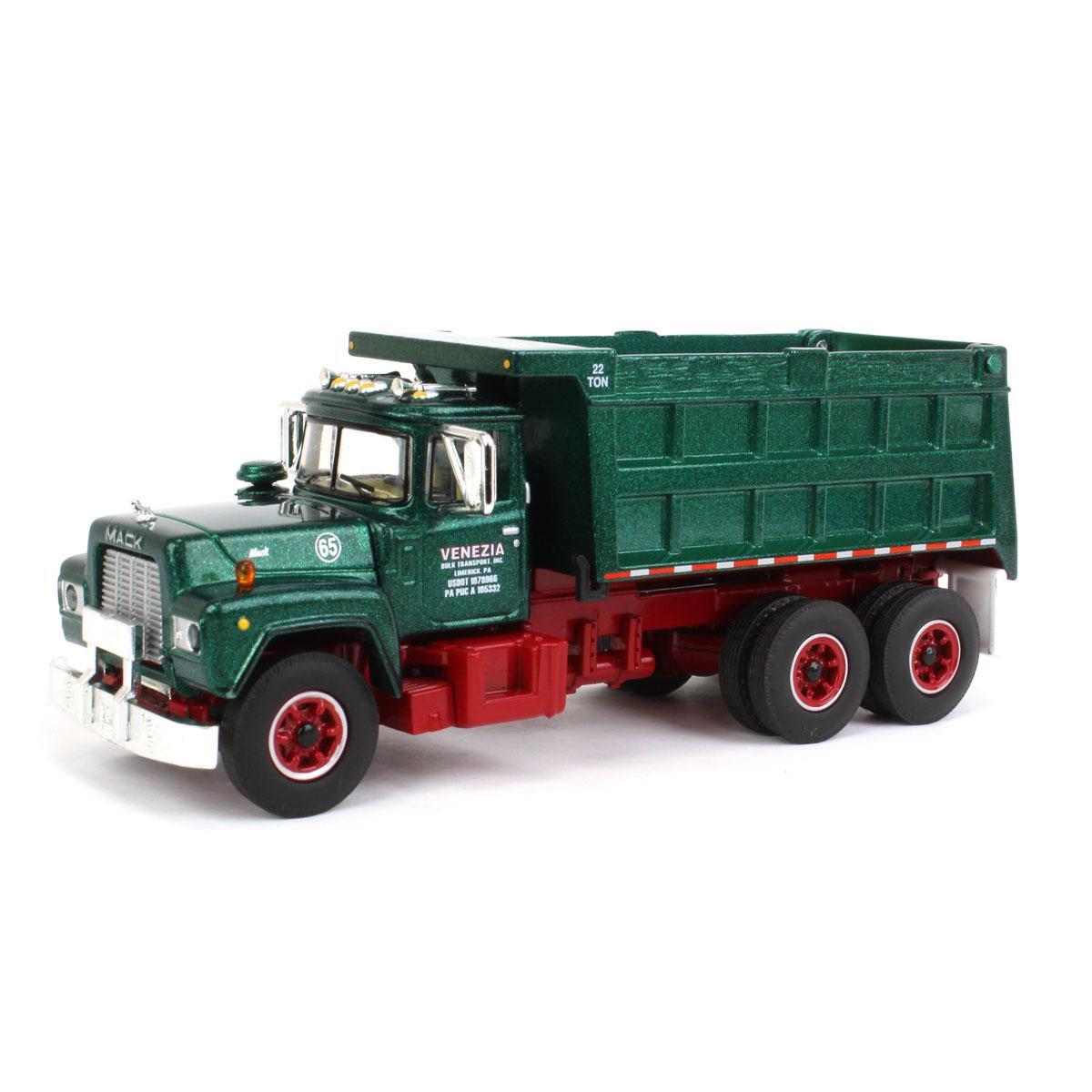 First Gear DCP 1/64 Green Mack R Dump Truck, Venezia Bulk Transport 60-1509