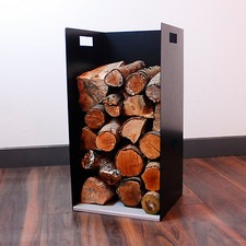 62cm Tall Modern Firewood Log Store Holder - Woodstove Fireplace Wood Holder