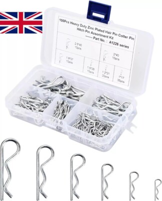 Stainless Steel R-Clip 6-Pack – 5/32 X 2-15/16 Inch Hairpin Lock Pins, Rust-Proof Hitch Pin Clips For Trailers, Tractors, Lawn Mowers