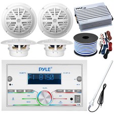 Pyle PLMR77U Bluetooth Receiver, 4x 6.5'' Speakers, Amp w/ Kit, Wire, Antenna