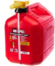 No-Spill 1460 5 Gallon Push Button Gas Gasoline Can Container with View Stripe