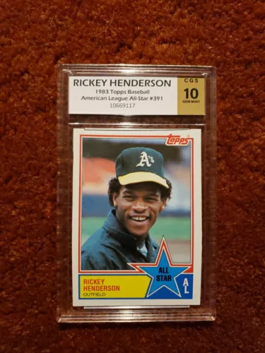 *RICKEY HENDERSON* 1983 Topps AL All-Star #391 *CGS 10* Oakland A's 