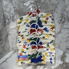 12 VTG Padded Teddy Bear Hangers With Bows Moonbeams  Rainbows NOS